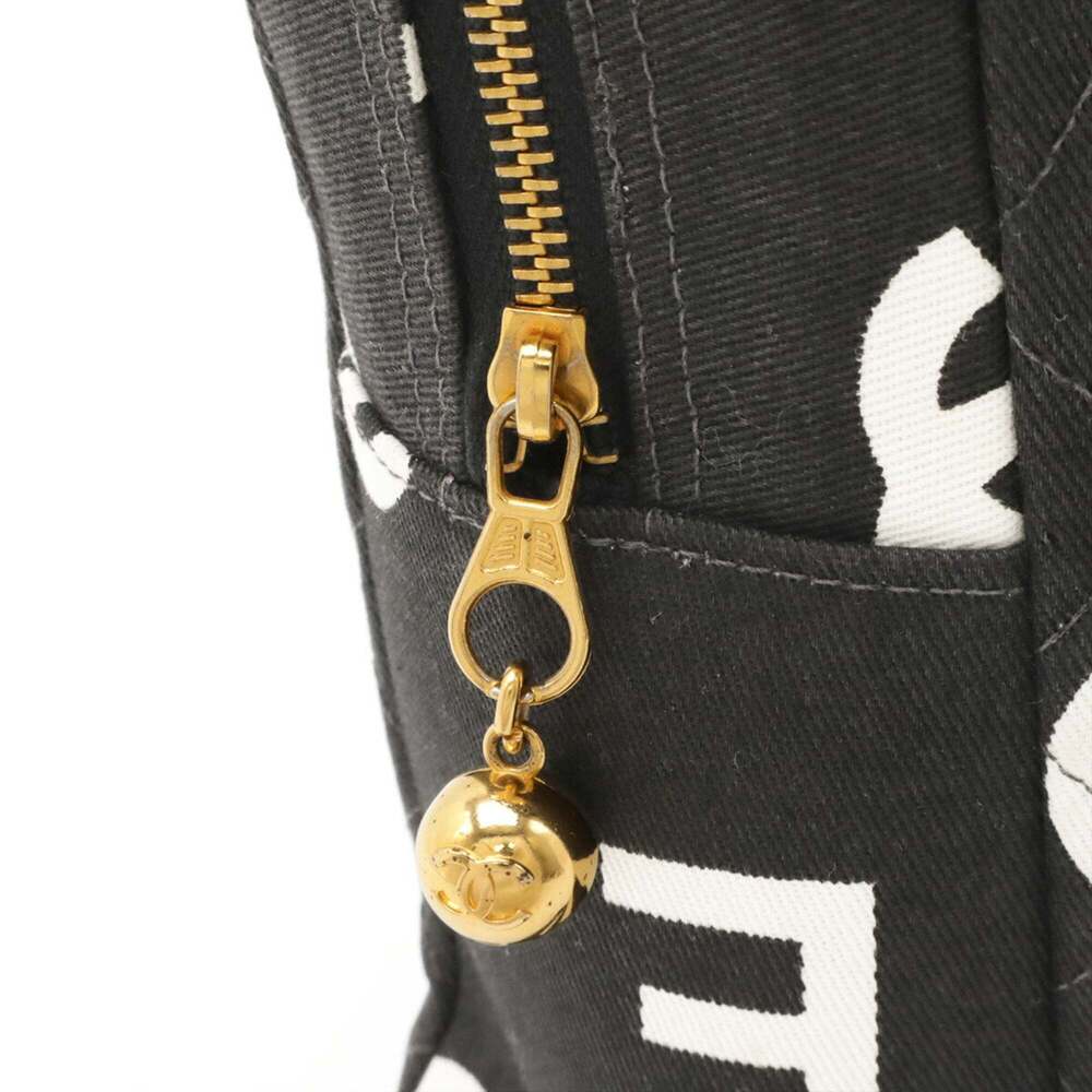 CHANEL Black Canvas Logo Tote Bag - Picture 5 of 9